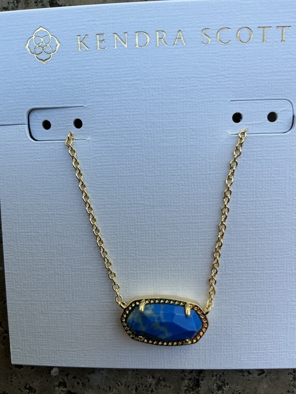 KENDRA SCOTT Gold Toned Elisa Cobalt Howlite Necklace - Picture 2 of 5